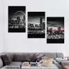 Ulloord Citysacape Canvas Decor Black and White City Picture Artwork for Living Room Bedroom Office Home Decorations Building Panoramic Painting 