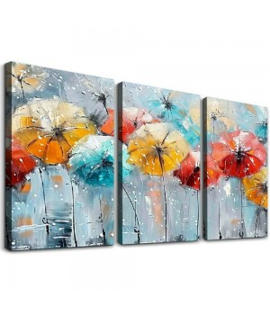 Flower Wall Art for Living Room, Dandelion Canvas Wall Decor for Bedroom, Colorful Abstract Print Painting Picture, Large Size