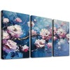 Pink Flowers Canvas Wall Art Plum Blossom Pictures for Living Room Home Office Bedroom Decor Modern Floral Print Gallery Wrapped Artwork Flower Tree Framed Posters Paintings