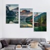 Green Lake Mountain Pictures Canvas Wall Art for Living room Bedroom Wall Decor, Mountain Wall Art Print Paitnings for home Decor,Morden Artwork House in the lake Landscape Canvas Art