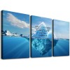 Wall Art Decor Canvas Print Picture Success Inspiration Motivation Iceberg Blue Seawater Bottom Ocean Painting for Dining Room Kitchen Home Decor Framed Ready to Hang