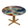 Round Space Table cover, Dust Cloud Celestial Astronomical Object Picture, Elastic edge, Suitable for catering and kitchen