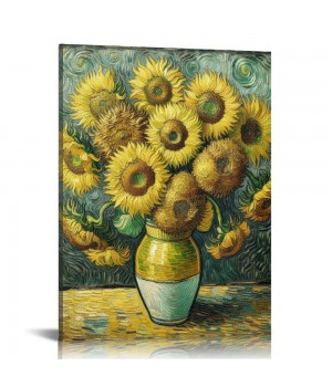 Sunflower Wall Art Canvas Print Living Room Abstract Wall Decor Hanging Pictures Bathroom Bedroom Home Office Decor