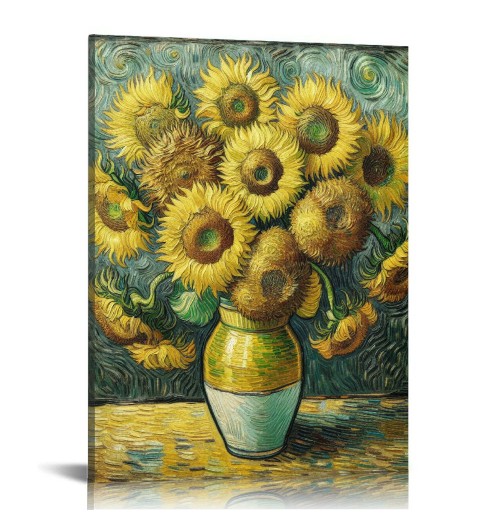 Sunflower Wall Art Canvas Print Living Room Abstract Wall Decor Hanging Pictures Bathroom Bedroom Home Office Decor