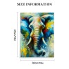 Elephant Picture Wall Art Colorful Animal Canvas Wall Art Modern Wildlife Artwork for Bathroom Bedroom Office Living Room Paintings Decorations Ready to Hang