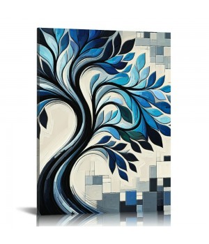 Blue Tree Flowers Oil Paintings on Canvas Abstract Art Pictures Canvas Wall Art Paintings Modern Home Decor Abstract Paintings Ready to Hang