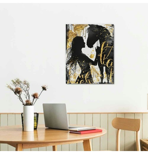 Rustic Horse Canvas Wall Art Horse and Girl Poster Inspirational Horse Picture for Girl Gift Horse Painting Wall Décor for Bedroom Office Framed Artwork