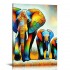 Textured Canvas Wall Art for Living Room, Canvas Wall Art Framed Oil Painting Elephant Artwork Modern Wall Decor Pictures Bathroom Bedroom Home Office Decor