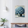 Blue Floral Canvas Wall Art for Living Room, Oil Painting Floral Artwork Modern Blue Flowers Picture Wall Decor Framed Bathroom Bedroom Home Office