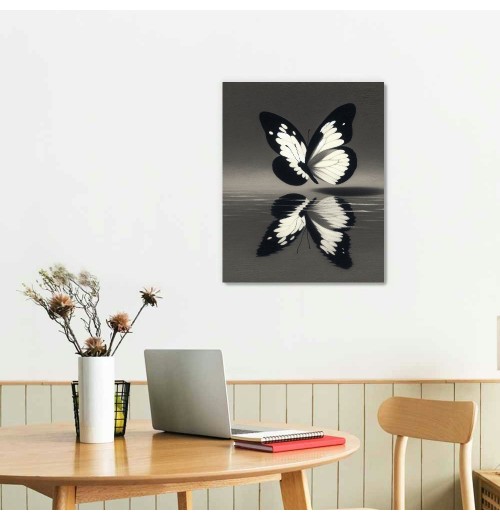 Butterfly Textured Canvas Wall Art for Living Room,Canvas Wall Art Framed Handmade Butterfly Oil Painting Modern Wall Decor Hanging Pictures Bathroom Bedroom Home Office Decor